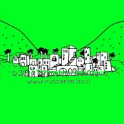 Degel Shevet2-Shimon: Shᵊkhem  on green background